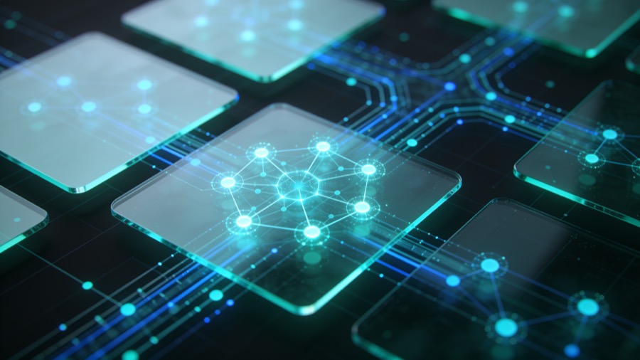 Abstract AI automation and agent workflow visualization